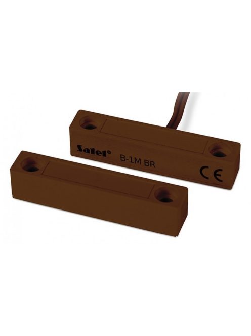 Mini ragasztható mágneses nyitásérzékelő; középső kábelkivezetés; barna