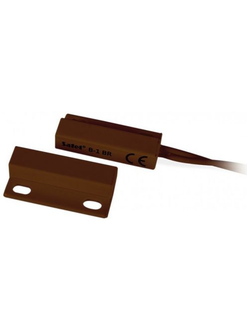 Mini ragasztható mágneses nyitásérzékelő; oldalsó kábelkivezetés; barna