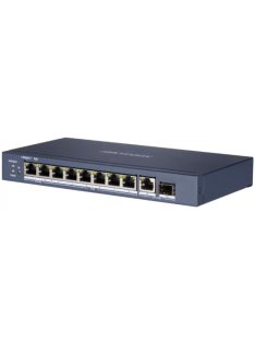   10 portos Gbit PoE switch (110 W); 6 PoE+ / 2 HiPoE / 1 RJ45 + 1 SFP uplink port