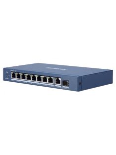   10 portos Gbit PoE switch (58 W); 8 PoE + 1 RJ45 + 1 SFP uplink port; nem menedzselhető