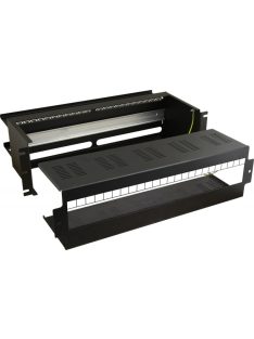   3U tárolórekesz; 19" rack szekrénybe építhető; DIN sínes; 24xS;