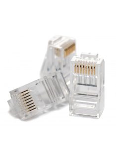   RJ45 csatlakozó; UTP fali kábelre (tömör); cat5e; önkioltó UL94V-2; 100 db/doboz; 8P8C