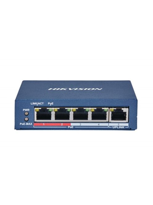 5 portos PoE switch (60 W); 4 PoE + 1 uplink port; nem menedzselhető