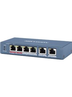   6 portos PoE switch (60 W); 1 HiPoE + 3 PoE+(at) + 2 uplink port; nem menedzselhető