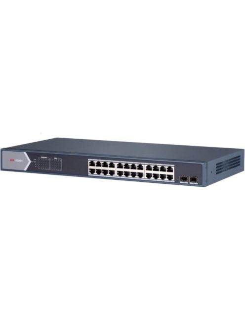 26 portos Gbit PoE switch (225 W); 24 PoE + 2 SFP uplink port; nem menedzselhető