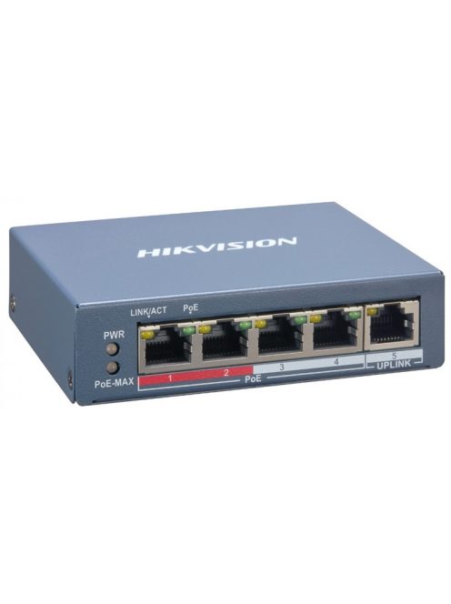 5 portos PoE switch (60 W); 4 PoE + 1 uplink port; smart menedzselhető