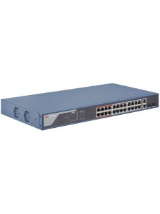   26 portos PoE switch (370 W); 24 PoE + 2 kombinált uplink port; smart menedzselhető