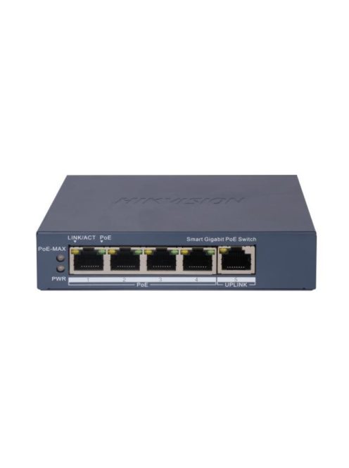 5 portos PoE switch (60 W); 4 PoE + 1 RJ45 uplink port; menedzselhető