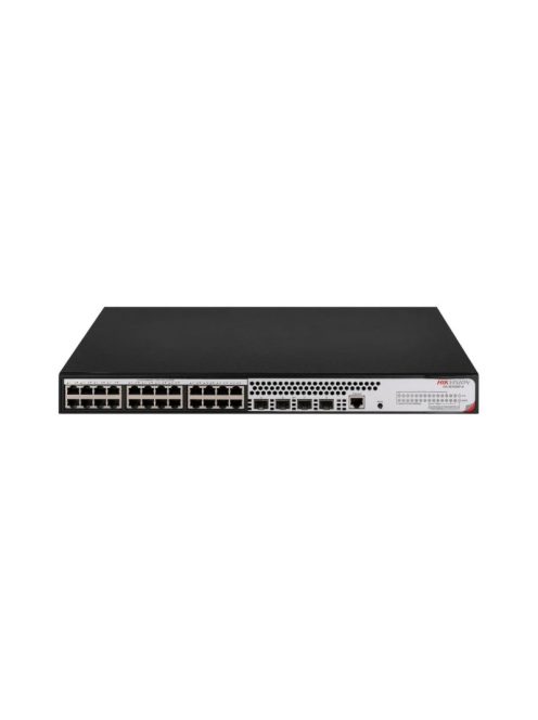 28 portos gigabit PoE switch (370 W); 24 PoE+ / 4 SFP uplink port; menedzselhető