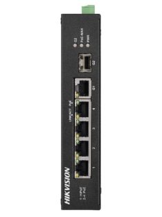   6 portos ipari PoE switch (60 W); 3 PoE+ / 1 HiPoe / 1 RJ45 + 1 SFP uplink port; nem menedzselhető