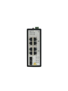   8 portos ipari Gbit PoE switch (240 W); 8 PoE+/ 2 SFP uplink; menedzselhető
