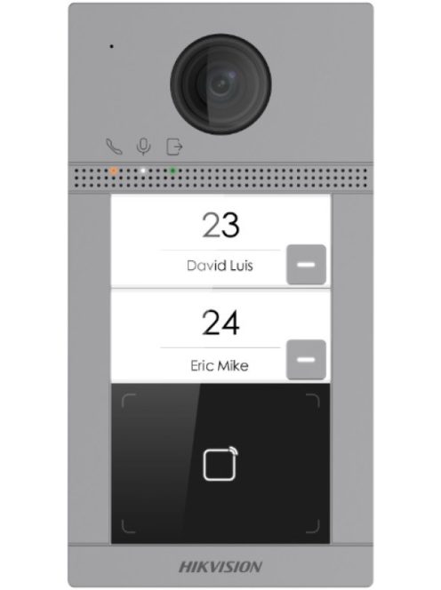 Kétlakásos IP video-kaputelefon kültéri egység; kártyaolvasóval; IR-megvilágítás; WiFi; 12 VDC/PoE