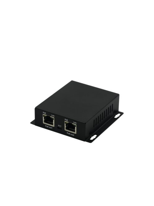 2 portos gigabit ethernet PoE extender; 30 W; max. 250 méter; túlfeszültség védelem; IP30