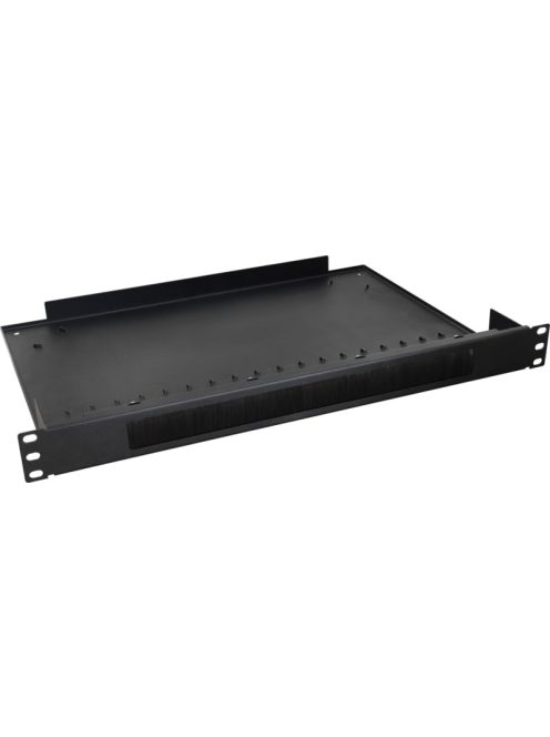 19" fésűs kábel átvezető panel polccal; 1U; 443x324mm