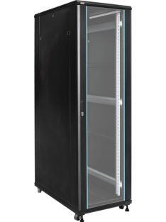   19" 42U 600x1000 álló rack szekrény; lapra szerelt; fekete