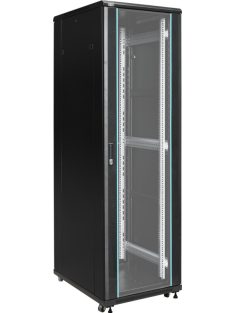   19" 42U 600x800 álló rack szekrény; lapra szerelt; fekete