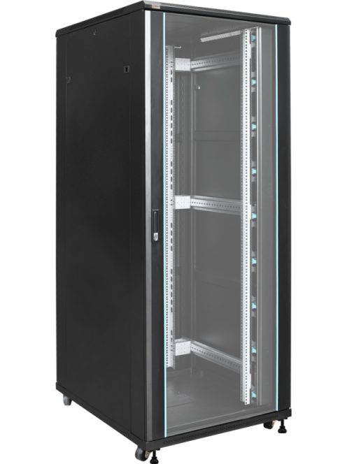 19" 42U 800x1000 álló rack szekrény; lapra szerelt; fekete