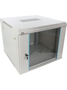   19" 9U 600x600 fali rack szekrény; lapra szerelt; szürke; könnyített kialakítás