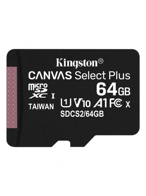 64GB microSD kártya; microSDXC; UHS-I Speed Class; U1; V10; adapterrel