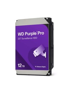   WD Purple Pro; 12 TB biztonságtechnikai merevlemez; 7200 rpm; 24/7 alkalmazásra; nem RAID komp.