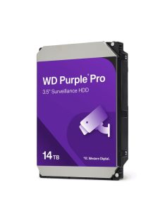   WD Purple Pro; 14 TB biztonságtechnikai merevlemez; 7200 rpm; 24/7 alkalmazásra; nem RAID komp.