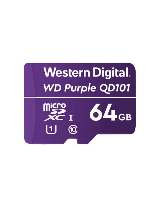 WD Purple 64GB micro SD kártya; microSDXC; Class 10 UHS-I; 24/7; 100MB/s-60MB/s