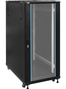   19" 27U 600x1000 álló rack szekrény; készre szerelt; fekete