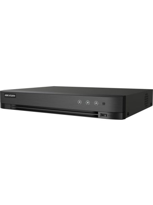 4 csatornás AcuSense THD DVR; 5MP lite@12fps, 1080p@15fps, 720p@20fps; +2× 6MP IP; koax audio