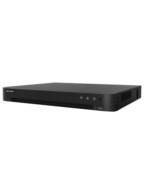 32 csatornás AcuSense THD DVR; 4MP lite@15fps, 1080p@15fps, 1080p lite@ 25fps; +2×6MP IP; koax audio